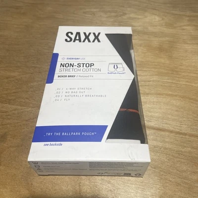 Calzoncillo boxer Saxx de algodón elástico sin parar calce relajado pequeño para hombre negro Foto 1 de 2