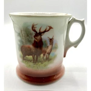 Transfer Ware Ceramic Mug Elk Motif Stag & Doe Vintage Made in Germany - Picture 1 of 6