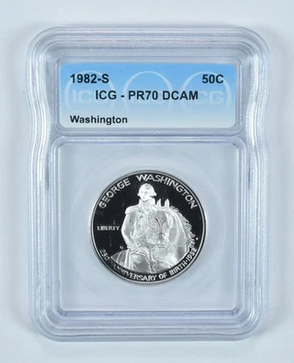 1982-S George Washington Commemorative Half Dollar PR70 DCAM ICG *8478 - Image 1 of 4