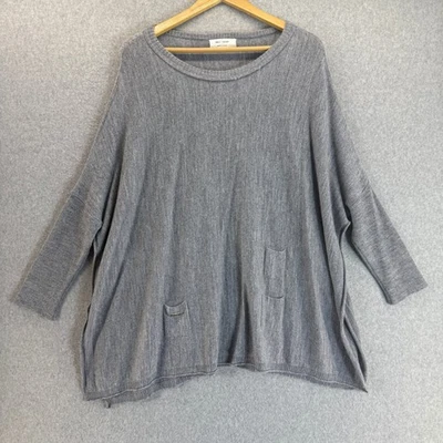 MerSea & Co микро карман вязаный свитер туника пуловер расслабленный крой серый размер OS - Изображение 1 из 4