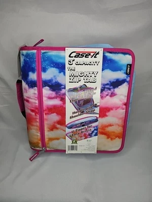 Carpeta de anillas de nailon impresa Case-it de 3" con bolsillos - RAINBOW CLOUDS🔻 Foto 1 de 4