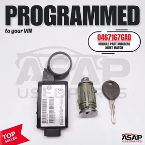 🍎 VIN PROGRAMMED PLUG & PLAY IGNITION SWITCH + IMMOBILIZER + KEY 04671676AD 🍎 - Picture 1 of 7