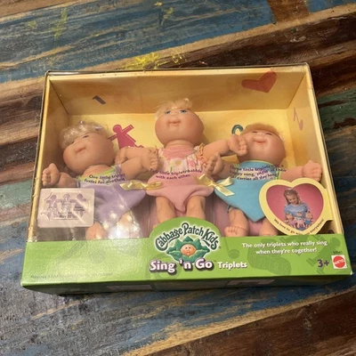 Trillizos vintage Cabbage Patch Kids Sing'n Go - rubios Foto 1 de 4