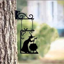 Halloween Witch Boiler Silhouette Metal Pendant Doorframe party Decoration