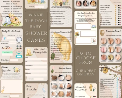 Baby Shower Party Games, Gender Reveal, Invites, 20 Choices BUY 2 GET 1 FREE