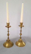 Elegant Antique Brass  Church Candlesticks c.1890