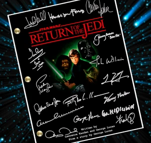 Guión de película Star Wars autografiado firmado reimpresión El Retorno del Jedi - Imagen 1 de 3
