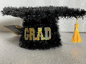 Tinsel and Plastic 5” Graduation Cap 3D Decoration Hanging Or Tabletop New - Picture 1 of 12