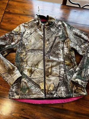 Realtree Camo Soft Shell Jacket Lined Women's Size L 42-44 Pink - Image 1 of 4