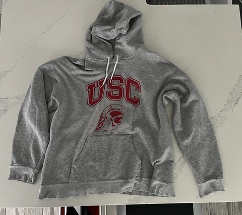 Vintage Rare Early 80’s USC Trojans Hoodie Sweatshirt Gray Mens Large Cover