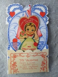 Antique I Can See Through Your Heart, 3D, Die Cut, Stand Up Card Valentine Card - Picture 1 of 3