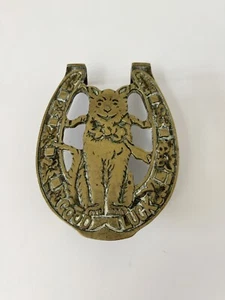 Antique GOOD LUCK CAT Brass Trivet or Kettle Stand or Pot Stand Vintage - Picture 1 of 7