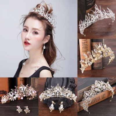 Women Prom Wedding Tiara Rhinestones Crystal Crown Bridal Headdress Exquisite
