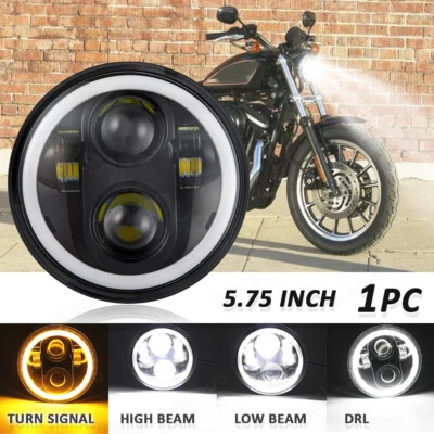 适用于雅马哈 Virago 250 750 1100 5.75 5 3/4 英寸 LED 车头灯 高低投影仪 — 第 1/4 张图片