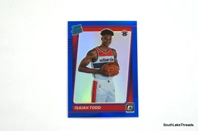 2021-22 Panini Donruss Optic Isaiah Todd Rated Rookie Blue #'d /59 #187 Wizards - Image 1 of 2