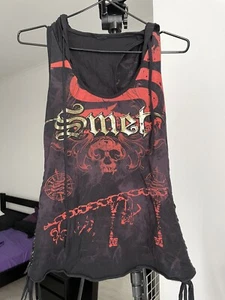 Smet By Christian Audigier Los Angeles Skull Hood Top Tank M - Picture 1 of 15