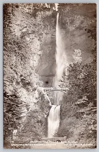 1940 RPPC Columbia River Gorge Oregon Multnomah Falls Benson Footbridge Postcard - Picture 1 of 4
