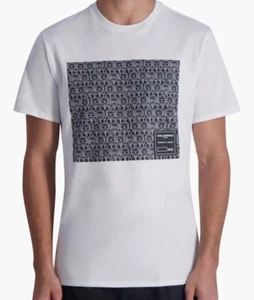 Karl Lagerfeld Paris Square Logo Graphic Print T-Shirt Size XXL White *Defect* - Picture 1 of 11