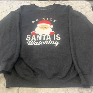 Sweatshirt Damen groß " Be Nice Santa Is Watching " - Bild 1 von 11