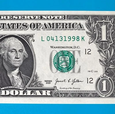 April 13, 1998 (L 04131998 K) BIRTHDAY ANNIVERSARY $1 One Dollar Bill *UNC* - Image 1 of 4