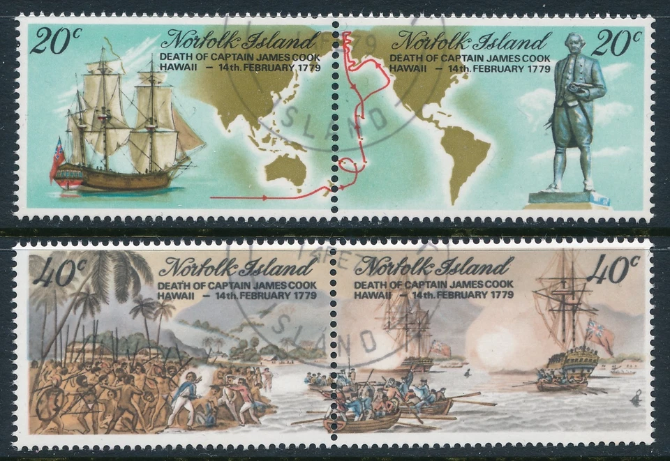 1979 NORFOLK ISLAND DEATH OF CAPTAIN COOK SET OF 4 FINE USED/CTO - Image 1 of 1