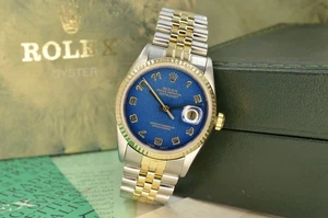 Rolex Datejust 36mm 16233 Blue Arabic Numeral Dial 1995 Box and Papers - Picture 1 of 7