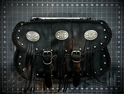 🏍️ 🐎 Alforja Willie And Max Vintage Hecha en Estados Unidos Concho Borla Moto Foto 1 de 4