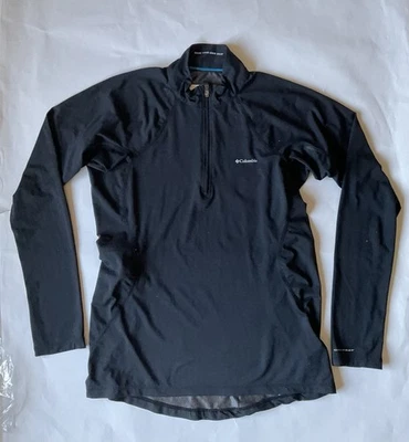 Columbia Omni-Heat Quarter Zip Base Layer Top M Black Thermal Reflective Running - Image 1 of 4