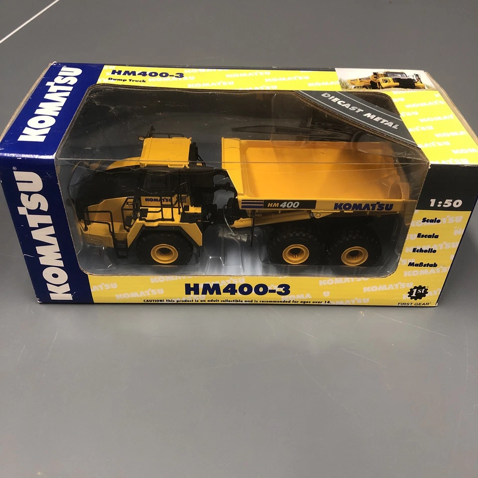 Camión de volteo First Gear Komatsu HM400-3 de metal modelo 1/50 NUEVO Foto 1 de 4