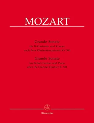 Grande Sonate for B-flat Clarinet and Piano  Mozart - Image 1 of 2
