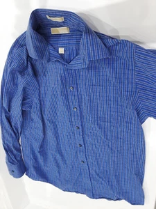 Michael Michael Kors blue striped shirt sz 16.5 34-35 Large - Picture 1 of 4
