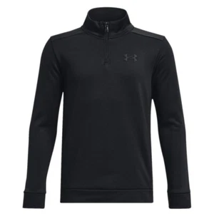 Under Armour Boys Black 1/4 Zip Sweatshirt Fleece Pullover Youth Size M NWT - Picture 1 of 8