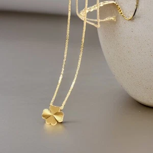Darla Four Leaf Clover Pendant Necklace in Yellow Gold - Picture 1 of 5