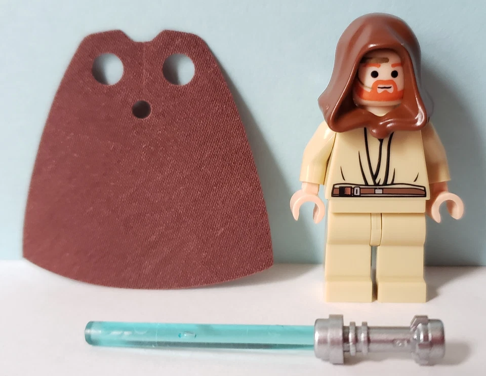 Nova Minifigura Lego Star Wars Obi-Wan Kenobi com Capa e Sabre de Luz -Episódio 3 - Imagem 1 de 1