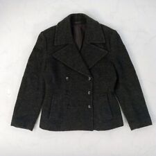 MARGARET HOWE Double Button Short Pea Coat Jacket Women Size 2 Wool Gray USED