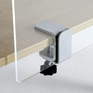 sneeze screen fixing kit office desk edge table screen clamp pair bench tables - Afbeelding 1 van 9