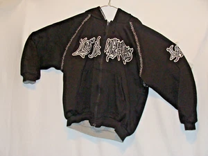 Los Angeles Black Reversible Hooded Jacket Hip Hop Urban Streetwear Size 2XL/3XL - Bild 1 von 12
