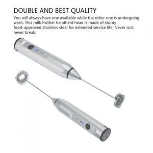 (Silver)Mother's DayDrink Mixer Coffee Frother Electric Low Noise Handheld High