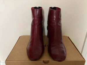 MANGO women ankle boots, size 5, burgundy, soft leather, pre owned, elegant. - Picture 1 of 11