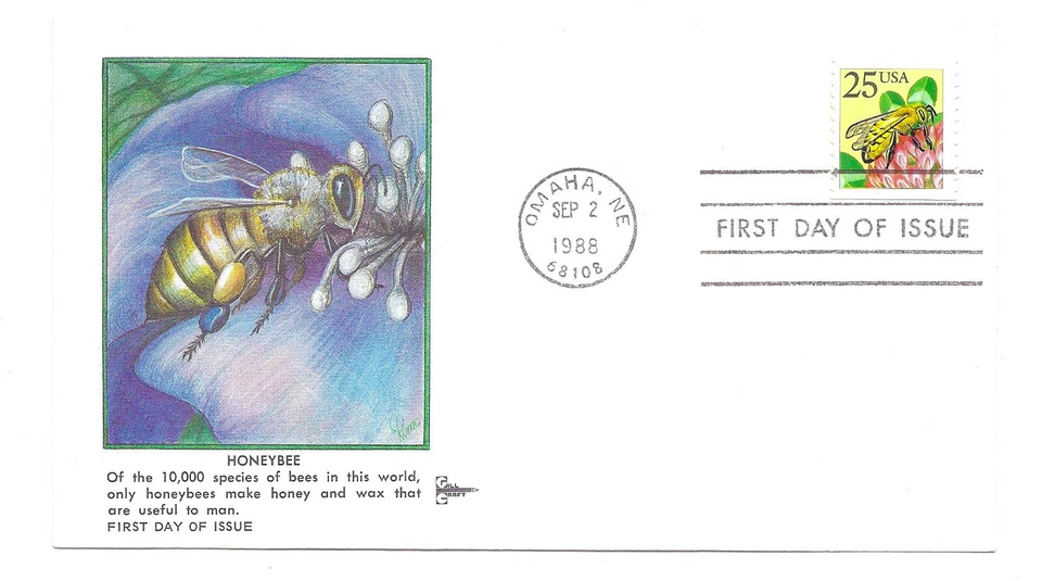 2281 25c Honeybee coil GillCraft FDC - Image 1 of 1