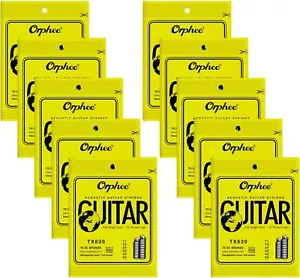 10 Sets mit 6 Orphee TX630 Akustikgitarrensaiten 0,011-,052 normale Spannung I3T2 - Bild 1 von 11
