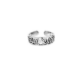 925 STERLING SILBER Keltische Celtic Gothic Zehenring Spiral Offenes Muster 7208 - Picture 1 of 1