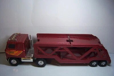 Ertl Car Carrier with Rear Ramp 1970's A Very Nice Working Old Toy 22 " Long - Image 1 of 4