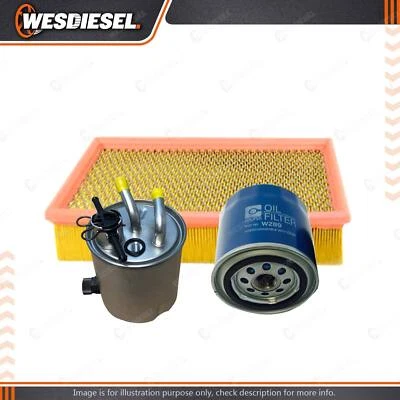 Oil Air Fuel Filter Service Kit fits Nissan Navara D40 Pathfinder R51 2.5L 06-15 - image 1 of 2