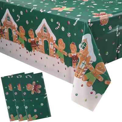 Christmas Gingerboy Table Cover Party Supplies Tablecloth Merry Xmas Decoration - image 1 of 4