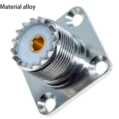 10X UHF SO239 Female Panel 4-hole flange solder panel Chassis Mount RF Connector - Image 1 of 4