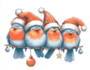 The Chirps at Christmas! Cross Stitch Paper Printed Pattern Robins Festive Fun - Picture 1 of 11