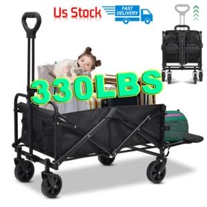 Heavy Duty Foldable Camping Outdoor Garden Trolley Cart Wagon Truck Wheelbarrow - Picture 1 of 24