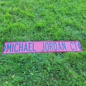 Vintage Michael Jordan Ct. Street Road Sign, Enameled Metal 36” X 6” - Picture 1 of 7