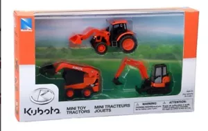 NewRay Toys Kubota Tractor w/ Loader, Skid Steer, Mini Excavator. New In Box - Picture 1 of 2